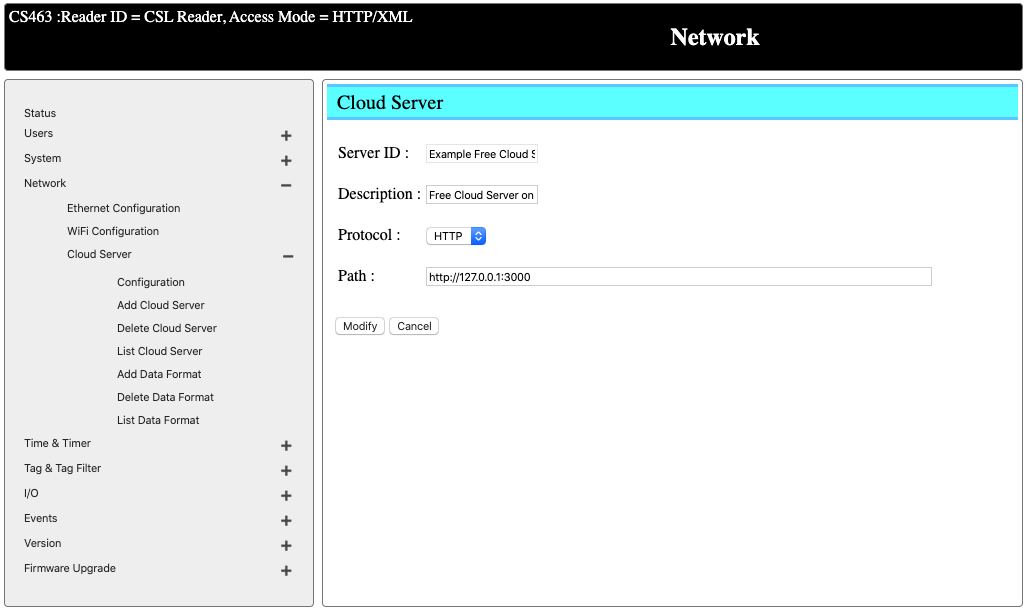 csl cloud server localhost